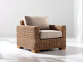 Polyrattan Gartensessel 88 x 82 x 82 cm - Braun und Beige - Gepolstertes modernes Loungedesign für Garten und Terrasse