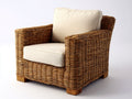 Polyrattan Gartensessel Naturbraun Creme 90x82x78 cm für Garten und Terrasse - Geflochtenes Design