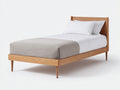 Einzelbett Holz 205x100x95 cm - Natur - schlichtes Kopfteil mit Holzrahmen